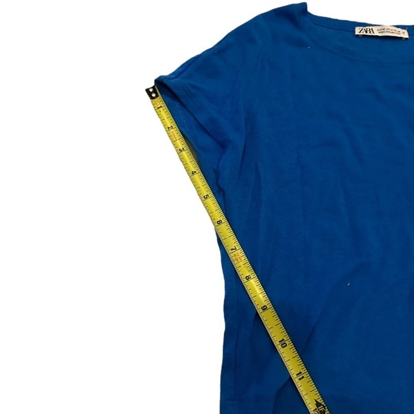 Zara Half Sleeve T-Shirt Royal Blue Medium - Picture 5 of 8